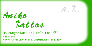 aniko kallos business card